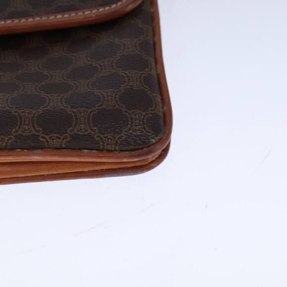 CELINE Macadam Canvas Shoulder Bag Pvc Leather Brown - Picture 12 of 16